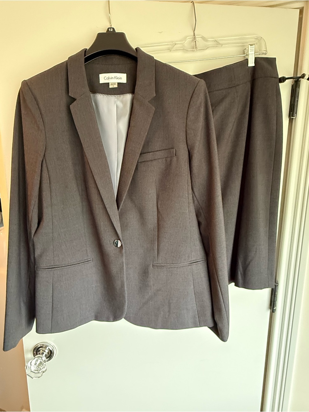 Calvin Klein Collection Charcoal Gray Women's Blazer & Skirt Set